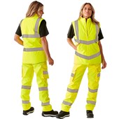 Supertouch Yellow Fleece Lined Women's Hi Vis Bodywarmer