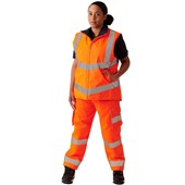 Supertouch Orange Fleece Lined Women's Hi Vis Bodywarmer