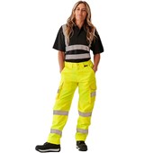 Supertouch Yellow Women's Hi Vis Combat Trousers