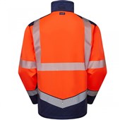 Leo Workwear Bowden Orange/Navy EcoViz Hi Vis Softshell Jacket (3L)