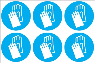 Gloves symbol  (24 pack) 6 to sheet