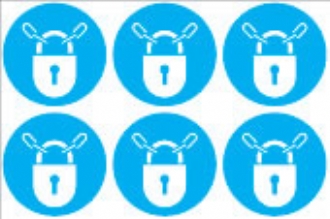 Keep locked symbol  (24 pack) 6 to sheet