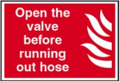 open the valve before running hose
