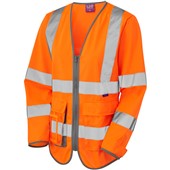 Leo Workwear Beaworthy Orange EcoViz Women's Long Sleeve Superior Hi Vis Vest