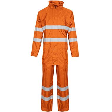 Supertouch Orange Contractor Hi Vis Waterproof Rainsuit