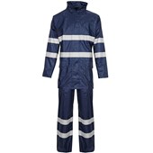 Supertouch Navy Contractor Hi Vis Waterproof Rainsuit