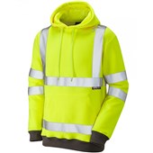 Leo Workwear Goodleigh Yellow EcoViz Hi Vis Hooded Sweatshirt