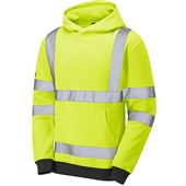 Leo Workwear Goodleigh Yellow EcoViz Hi Vis Hooded Sweatshirt