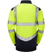 Leo Workwear Tapeley Yellow/Navy EcoViz Polycotton 1/4 Zip Hi Vis Sweatshirt