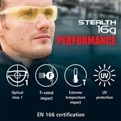 JSP Stealth 16g Clear Safety Glasses ASA920-161-300 - Anti Scratch Hardia+ Lens