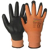 Supreme Orange Work Gloves 300OB with PU Coating - 13g Cut Level 3