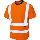 Leo Workwear Braunton Orange Coolviz EcoViz Hi Vis T-Shirt  