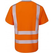 Leo Workwear Larkstone Orange EcoViz Coolviz Plus Hi Vis T-Shirt  