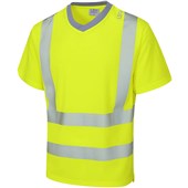 Leo Workwear Larkstone Yellow EcoViz Coolviz Plus Hi Vis T-Shirt  