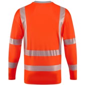Leo Workwear Capstone Orange EcoViz Coolviz Plus Long Sleeve Hi Vis T-Shirt