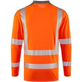 Leo Workwear Watermouth Orange EcoViz Coolmax Performance Long Sleeve Hi Vis T-Shirt