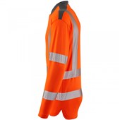Leo Workwear Watermouth Orange EcoViz Coolmax Performance Long Sleeve Hi Vis T-Shirt