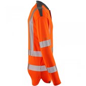 Leo Workwear Watermouth Orange EcoViz Coolmax Performance Long Sleeve Hi Vis T-Shirt