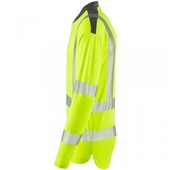 Leo Workwear Watermouth Yellow EcoViz Coolmax Performance Long Sleeve Hi Vis T-Shirt
