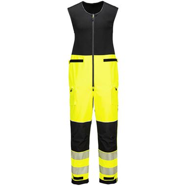 Portwest T150 PW3 Yellow Waterproof Breathable Hi Vis Rain Salopettes (3L)