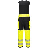 Portwest T150 PW3 Yellow Waterproof Breathable Hi Vis Rain Salopettes (3L)