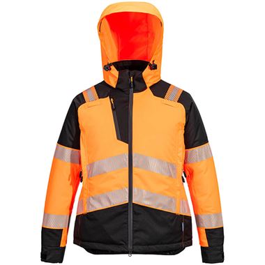 Portwest T162 PW3 Orange Women's Class 1 Padded Waterproof Hi Vis Winter Jacket