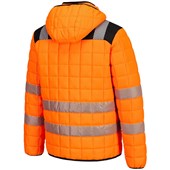 Portwest T165 PW3 Orange Padded Lined Hi Vis Baffle Jacket