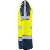 Leo Workwear Ruda Yellow/Navy EcoViz Performance Dual Colour Hi Vis Long Sleeved T-Shirt
