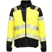 Portwest T170 PW3 Yellow Hybrid Padded Lined Hi Vis Baffle Jacket