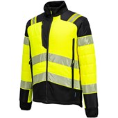 Portwest T170 PW3 Yellow Hybrid Padded Lined Hi Vis Baffle Jacket