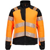Portwest T171 PW3 Orange Women's Hybrid Padded Lined Hi Vis Baffle Jacket