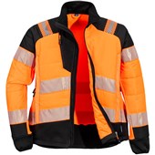 Portwest T171 PW3 Orange Women's Hybrid Padded Lined Hi Vis Baffle Jacket