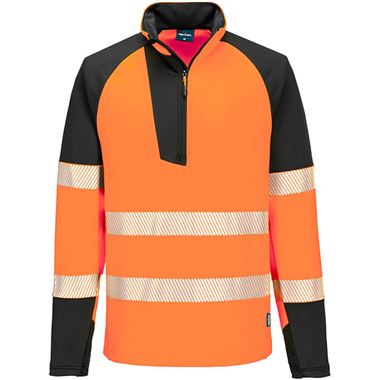 Portwest T172 PW3 Orange 1/4 Zip Hi Vis Sweatshirt