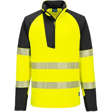 Portwest T172 PW3 Yellow 1/4 Zip Hi Vis Sweatshirt