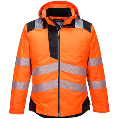 Portwest T400 PW3 Orange Padded Waterproof Hi Vis Winter Jacket