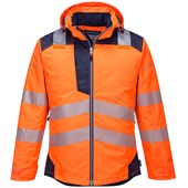 Portwest T400 PW3 Orange Padded Waterproof Hi Vis Winter Jacket