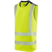 Leo Workwear Bradwell Yellow EcoViz Performance Sleeveless Hi Vis T-Shirt