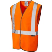 Leo Workwear Lapford Orange EcoViz Rail Quick Release Hi Vis Vest