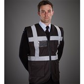 Yoko HVW801 Black Zipped Hi Vis Executive Vest