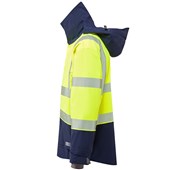 Leo Workwear Dartmoor Yellow EcoViz 15K Mesh Lined Waterproof Breathable Hi Vis Bomber Jacket