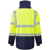 Leo Workwear Dartmoor Yellow EcoViz 15K Mesh Lined Waterproof Breathable Hi Vis Bomber Jacket