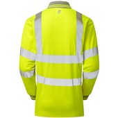 Pulsar P458-R Yellow GRS Recycled Hi Vis Long Sleeve Polo Shirt
