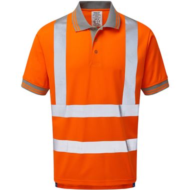 Pulsar PR176-R Rail Orange GRS Recycled Hi Vis Polo Shirt
