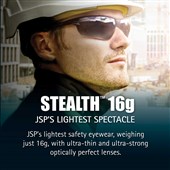 JSP Stealth 16g Smoke Safety Sunglasses ASA920-163-000 - Anti Scratch Hardia+ Lens