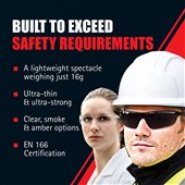 JSP Stealth 16g Smoke Safety Sunglasses ASA920-163-000 - Anti Scratch Hardia+ Lens